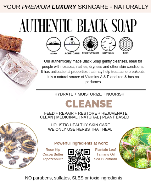 African Black Soap </br> Best Black Soap for Skin Nourishment - En'tyce handmade plant-based herb-infused medicinal luxury hair care